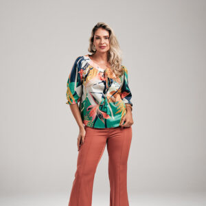 CALÇA HILDA ALFAIATARIA CREPE TERRA COTA