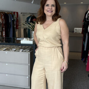 MACACAO DIVA PANTACOURT EM LINHO BEGE