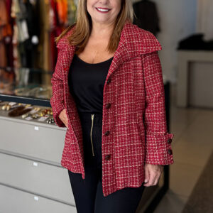 CASACO LUIZA GOLA AMPLA EM TWEED