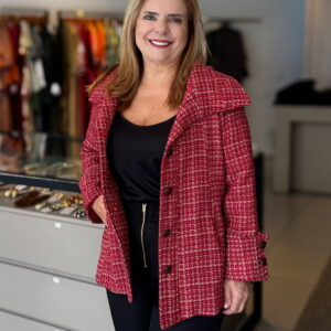 CASACO LUIZA GOLA AMPLA EM TWEED